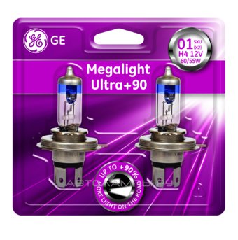 H4 12V- 60/55W (P43t) ( +90% ) Megalight Ultra +90 ( 2.) 74153 (50440SXU) 50440SXU