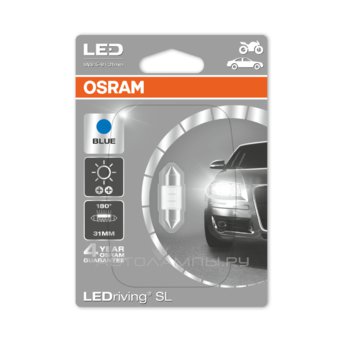 Fest T10,5x31 12V-LED 0,50W (SV8,5) 6000K ( 1.) Blue LEDriving standart 6431BL-01B